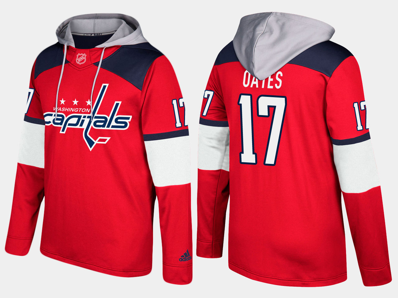 Men NHL Washington capitals retired 17 adam oates red hoodie